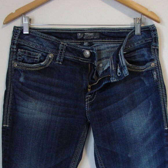 Silver Suki Surplus Jeans Bootcut Mid Rise Curvy Fit Dark Wash Size 31 - Picture 8 of 14